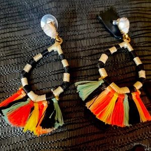 Colorful fringe earrings